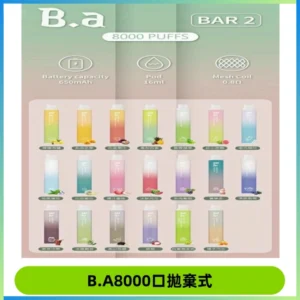 BA BAR2拋棄式一次性8000口電子煙【買十送一】